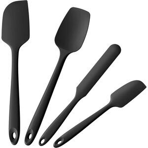 4-Piece Silicone Spatula Scrapers: 600°F Heat Resistant Food Grade Kitchen BPA F